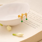 Tiny Charm Leaf Design Golden Earring
