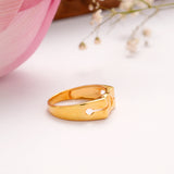 Classic Leaf Pattern Casting Golden Ring