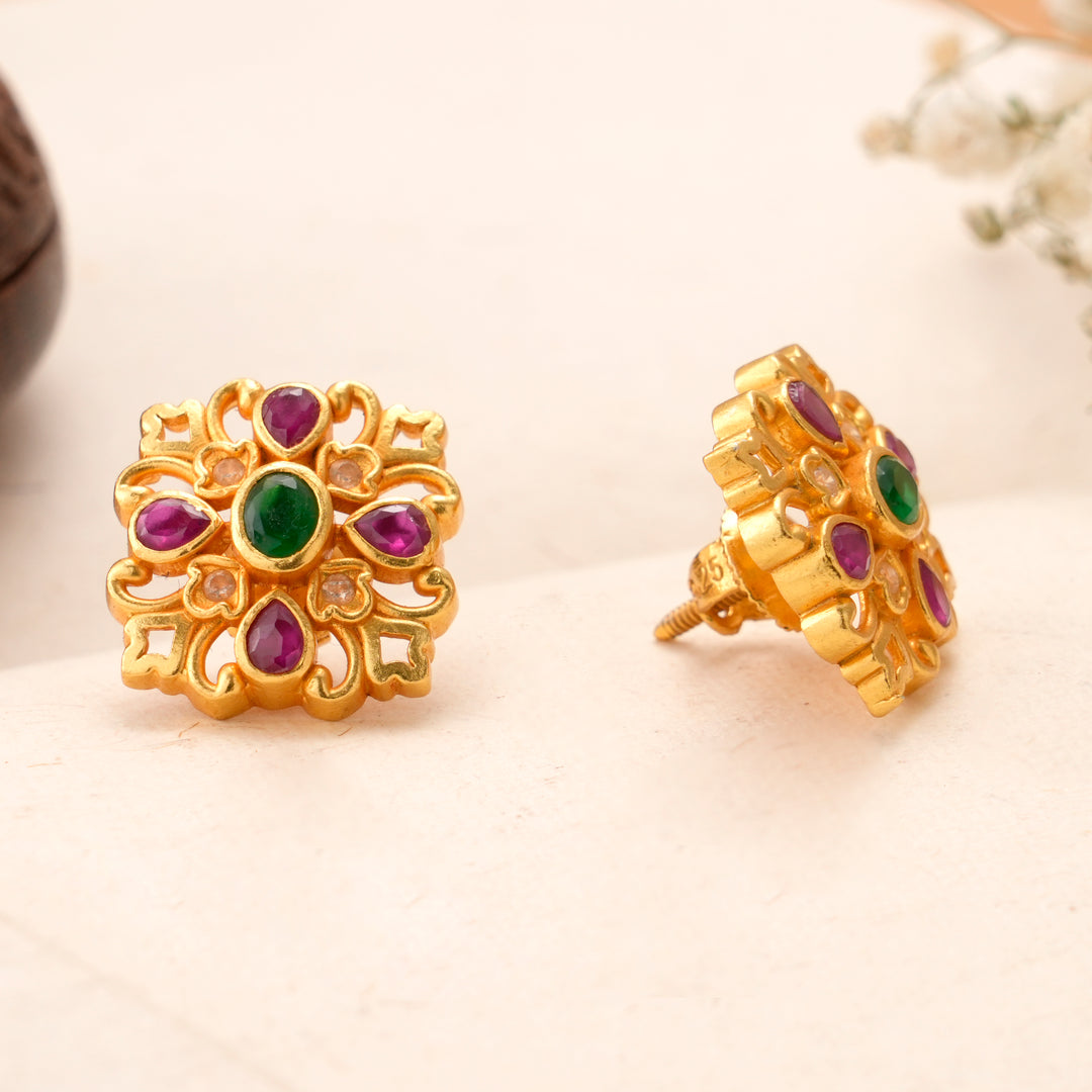 Royal Kundan Stud with Ruby Stones
