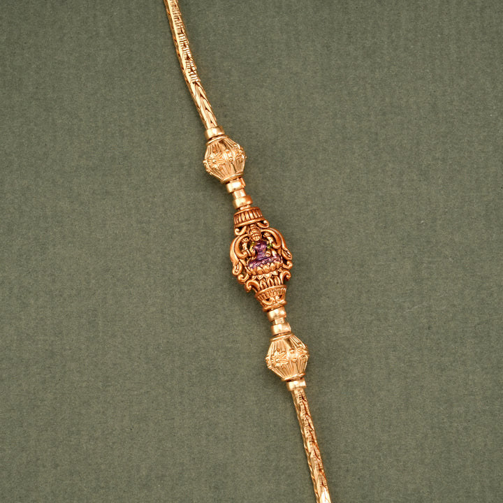 Ethnic Golden Lotus Lakshmi Mugappu Chain