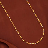 Dual Tone Cylindric Gold Chain for Women