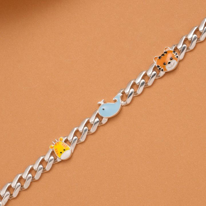 Baby Animal Charms Silver Bracelet