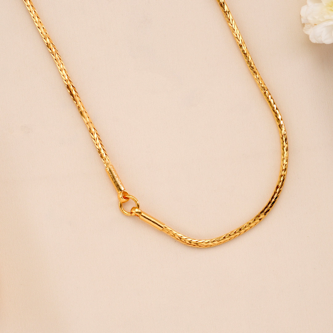 Royal Gold Plated Bead Mugappu Chain