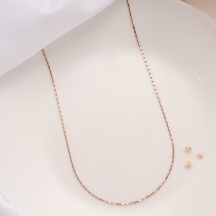 Elegant Rose Gold Box Silver Chain