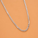 Lovely Lock Link Pattern Silver Men’s Chain