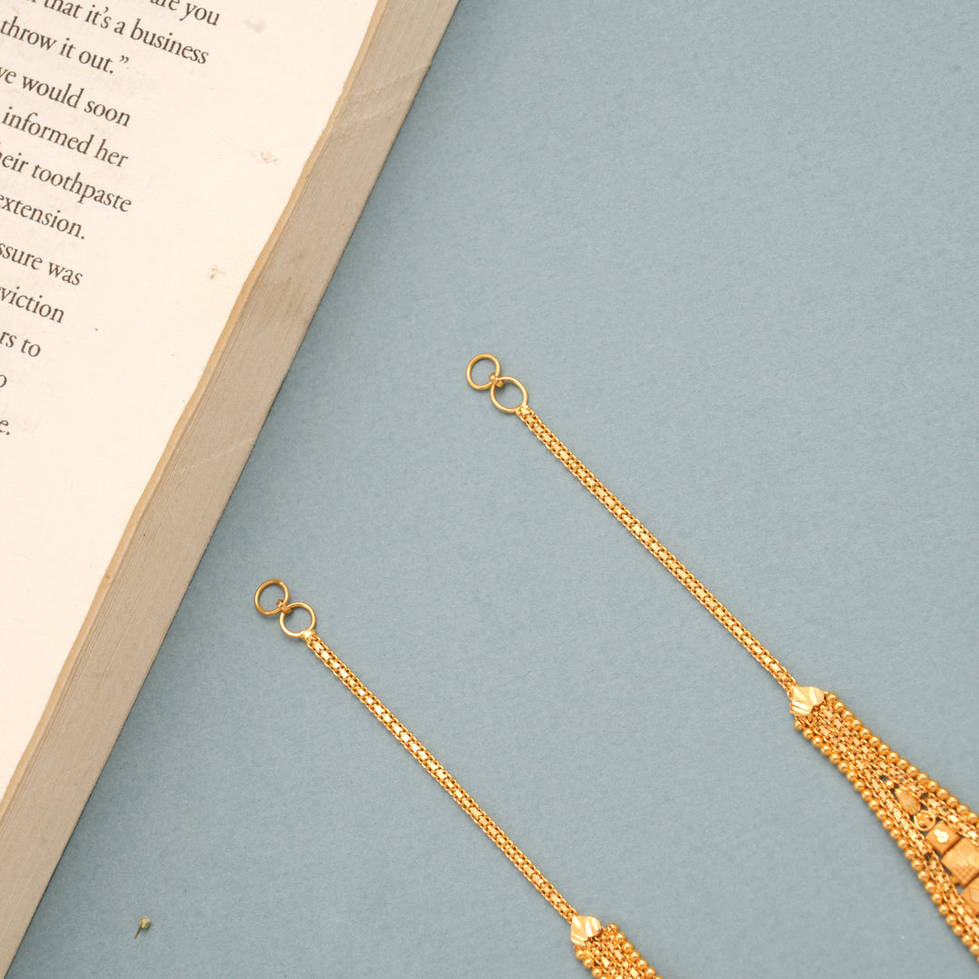 Gleaming Drop Design Gold Ear Mattal