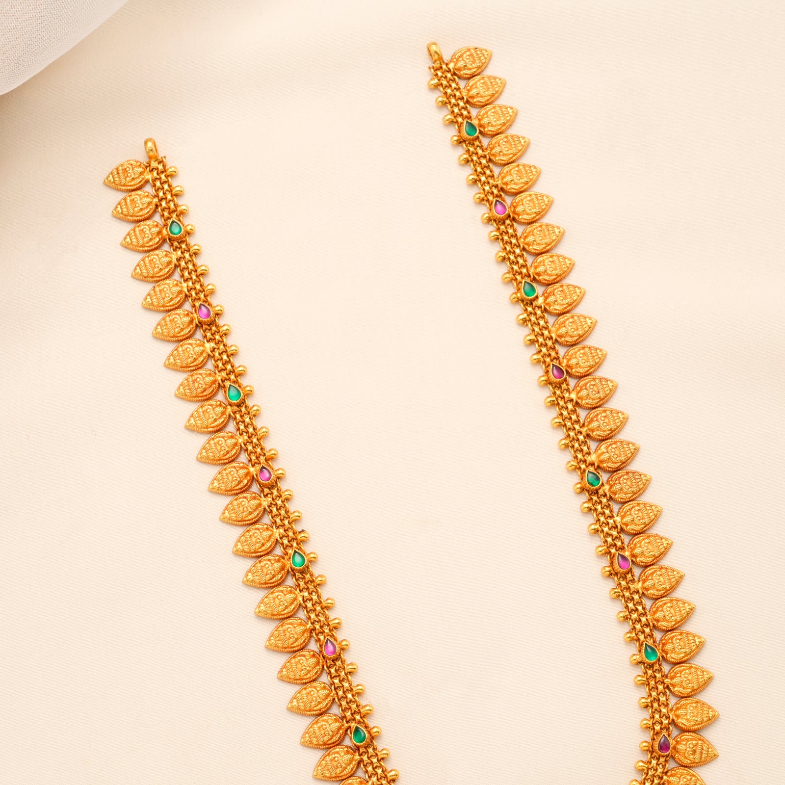 Nagas Lakshmi Leaf Gold Plated Haram