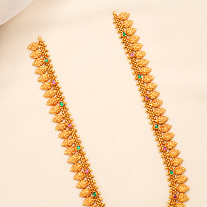 Nagas Lakshmi Leaf Gold Plated Haram