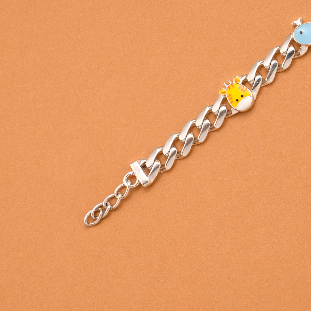 Baby Animal Charms Silver Bracelet