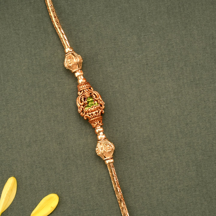 Ethnic Golden Lotus Lakshmi Mugappu Chain