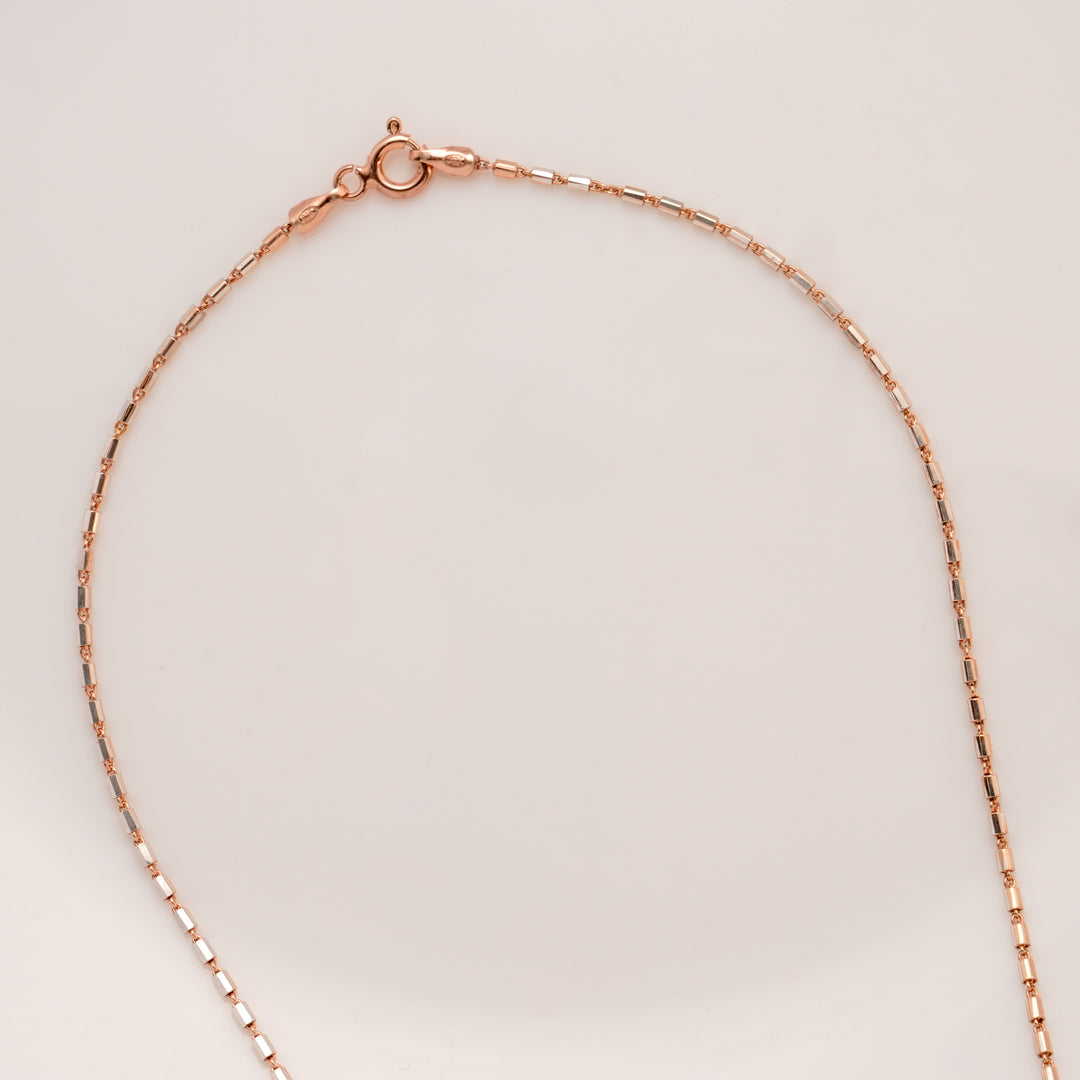 Elegant Rose Gold Box Silver Chain