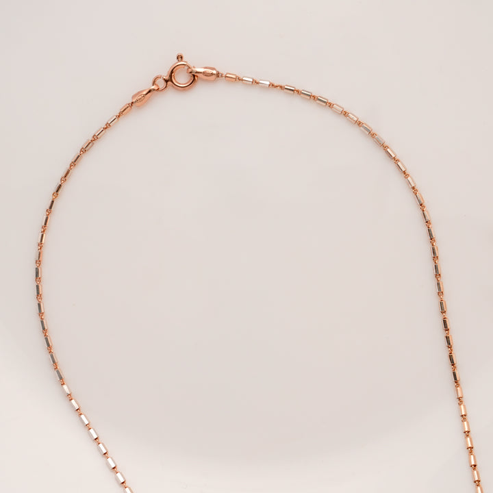 Elegant Rose Gold Box Silver Chain