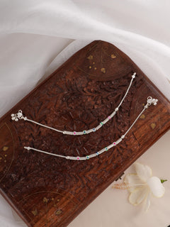 Simple Silver Beads Anklet