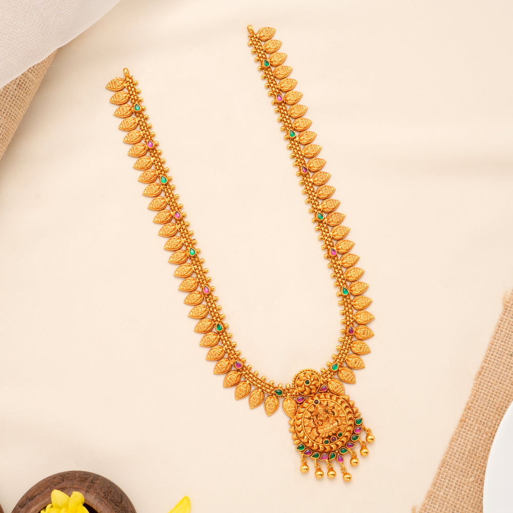 Nagas Lakshmi Leaf Gold Plated Haram