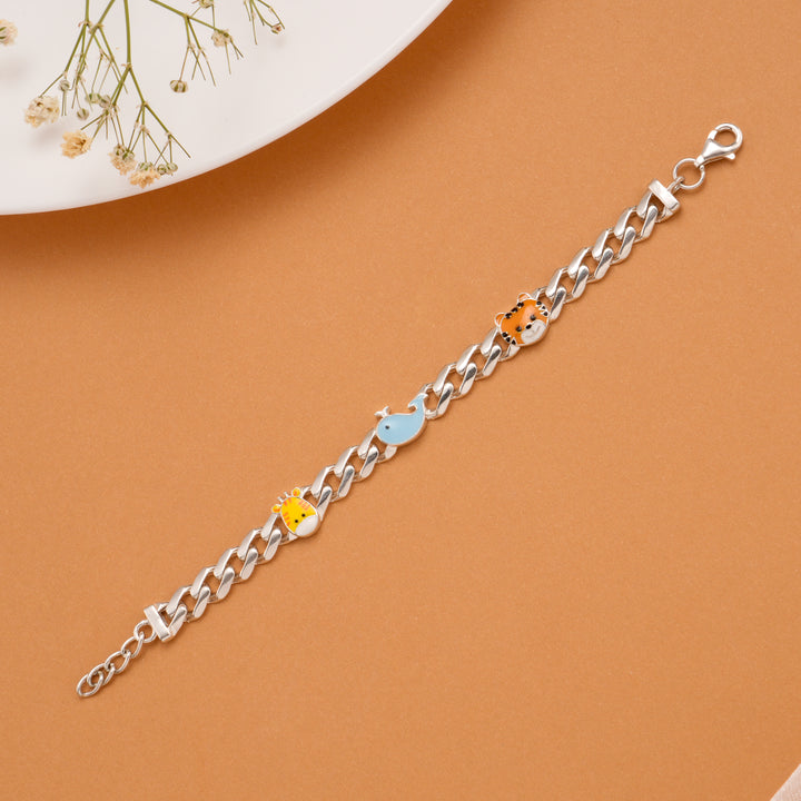 Baby Animal Charms Silver Bracelet