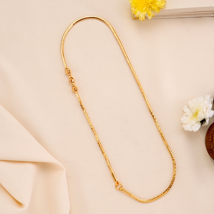 Royal Gold Plated Bead Mugappu Chain