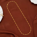 Dual Tone Cylindric Gold Chain for Women