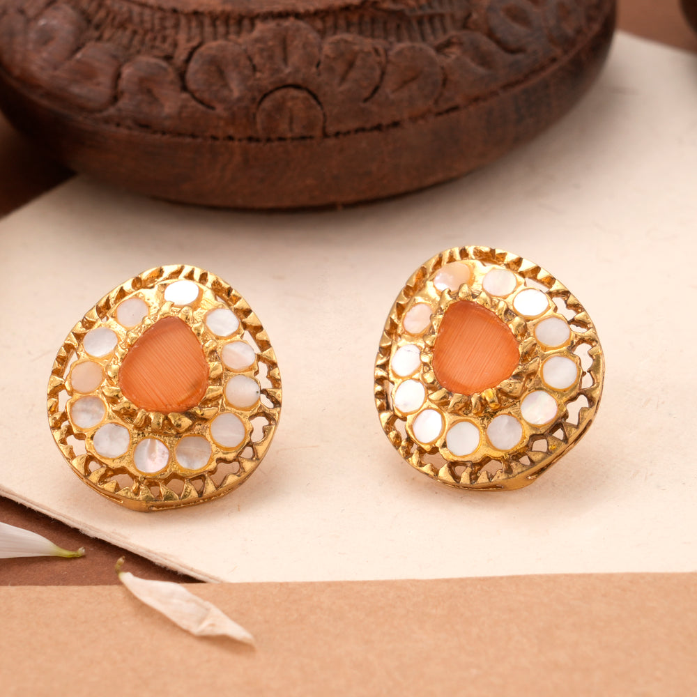Modern Polki Design Kundan Stud
