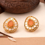 Modern Polki Design Kundan Stud