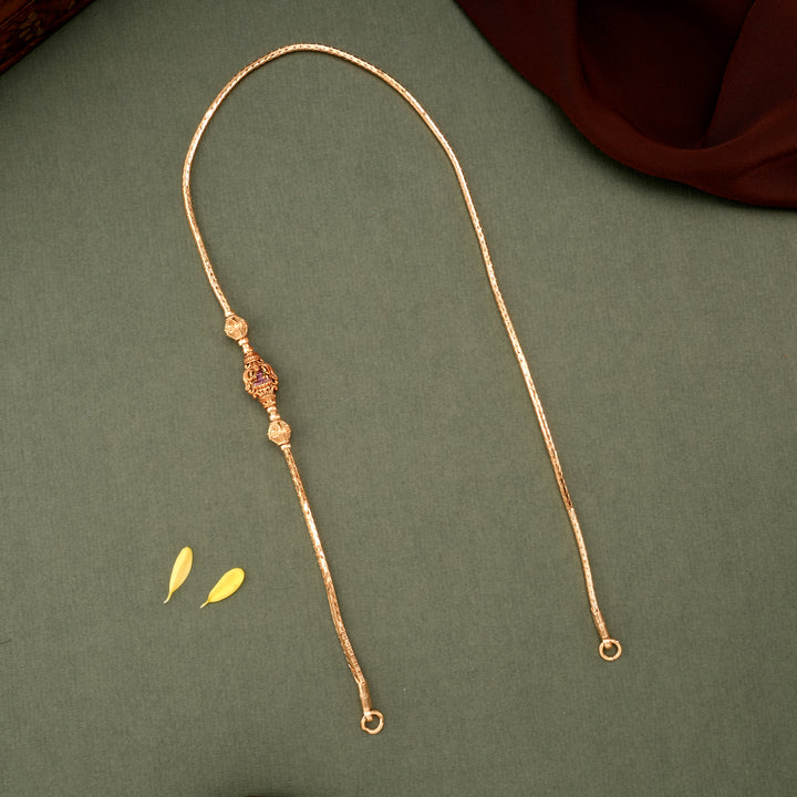 Ethnic Golden Lotus Lakshmi Mugappu Chain