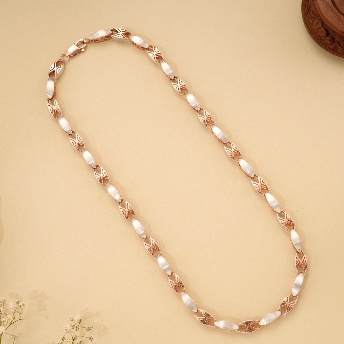 Trendy Dual Tone Silver Chain