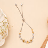 Two Tone Orbit Shine Silver Women Bracelet