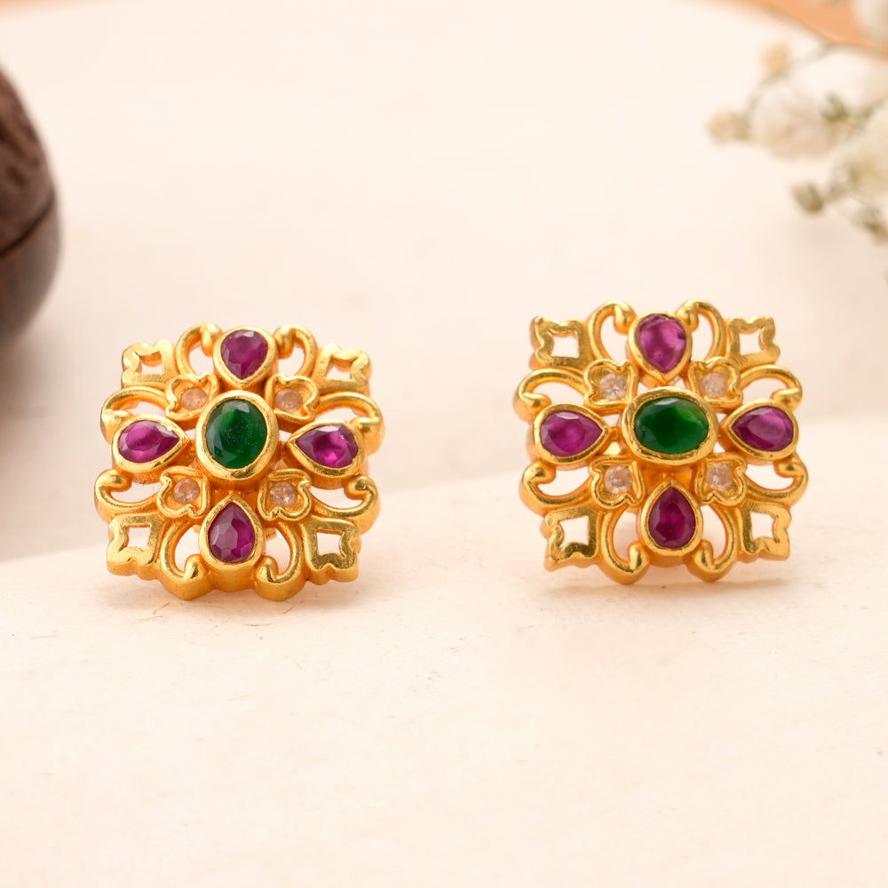 Royal Kundan Stud with Ruby Stones