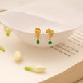 Tiny Charm Leaf Design Golden Earring