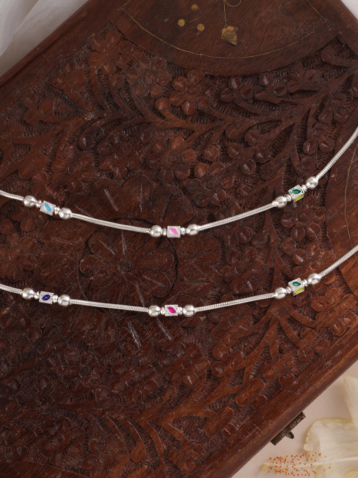 Bombay Ball Silver Anklet