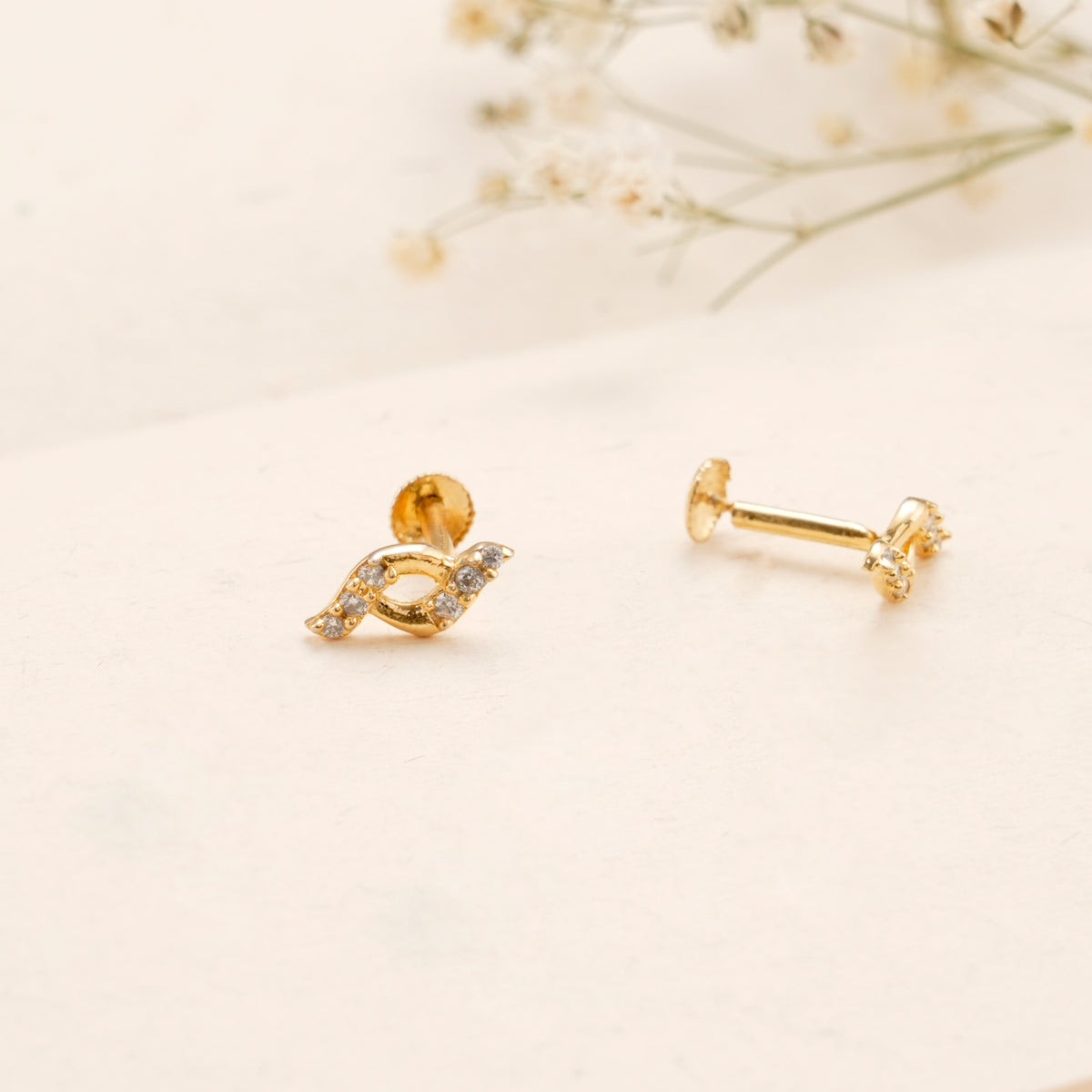 Minimalist Bird Casting Golden Stud