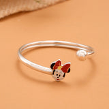 Minnie Mouse Enamel Baby Silver Bangle