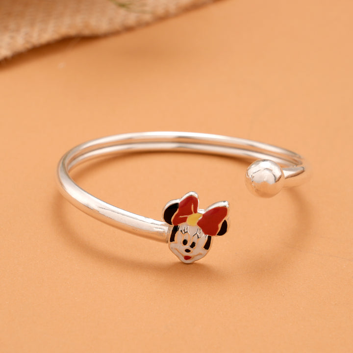 Minnie Mouse Enamel Baby Silver Bangle