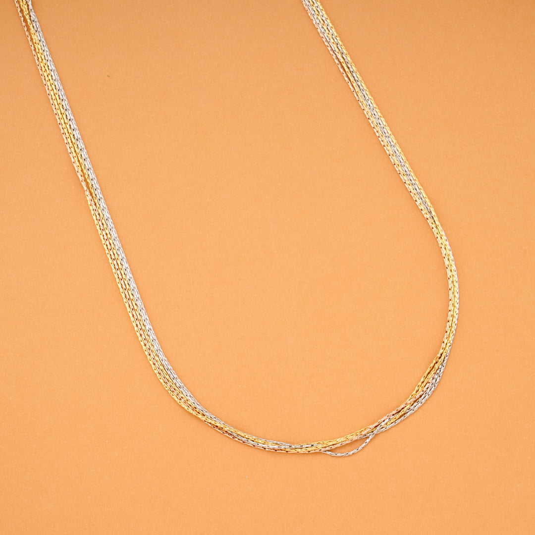 Multi Strand Triple Tone Silver Chain