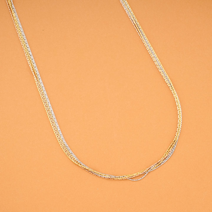 Multi Strand Triple Tone Silver Chain