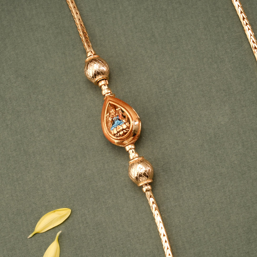 Classic Leaf Shaped Lakshmi Mugappu Chain