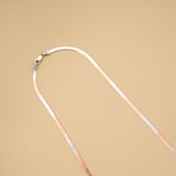 Double Tone Flat Snake Silver Chain