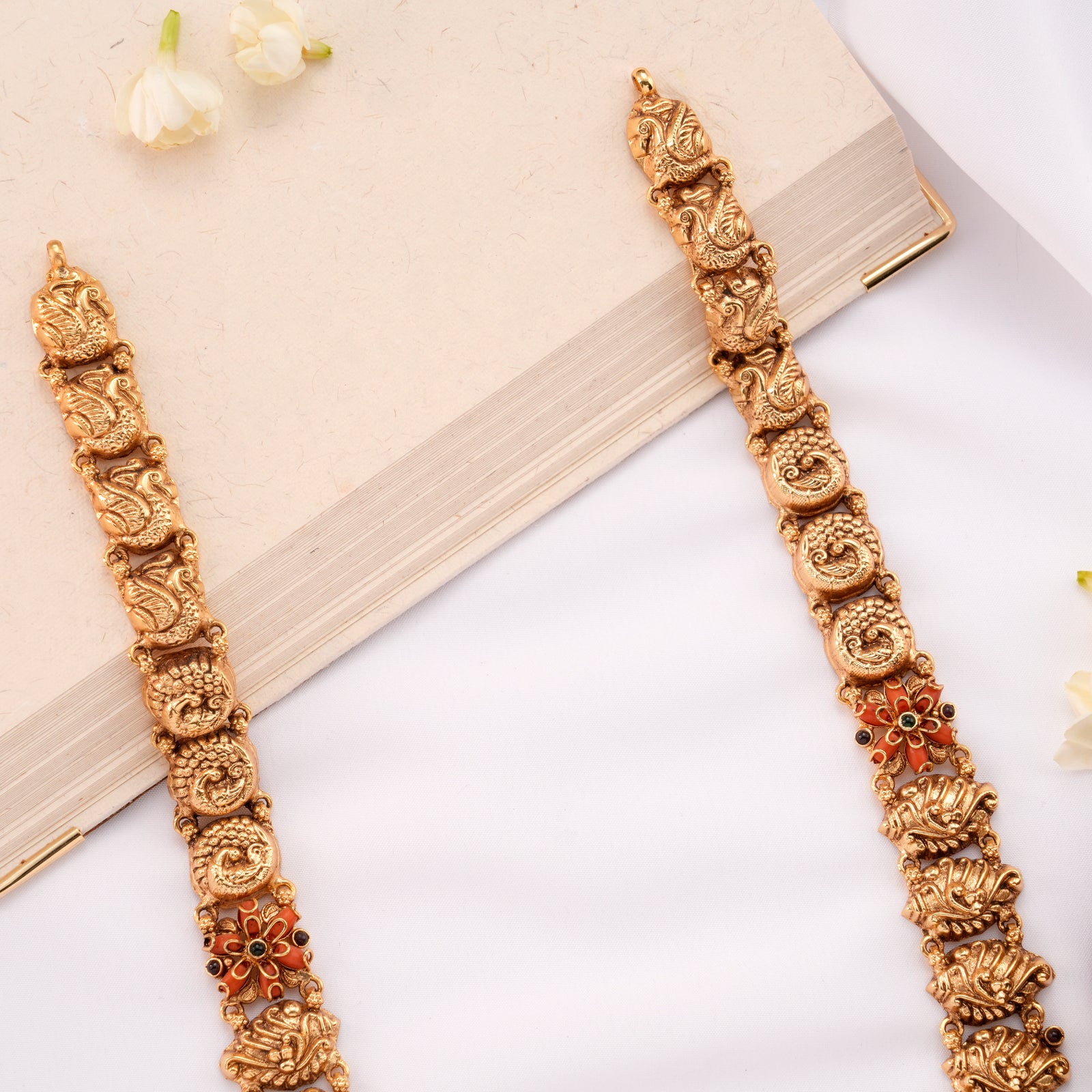 Traditional Lakshmi Coral Bead Drops Haram
