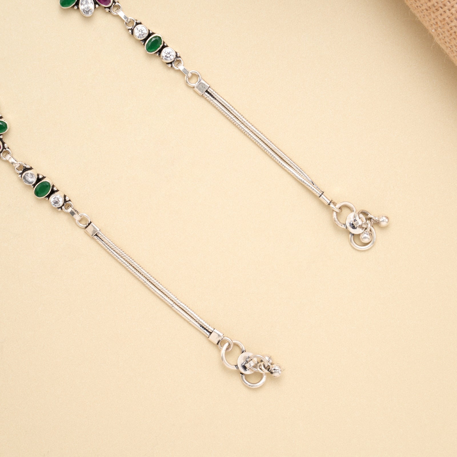 Silver Cute Blossom Charm Antique Anklet