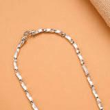 Stylish Bar Twisted Silver Men’s Chain