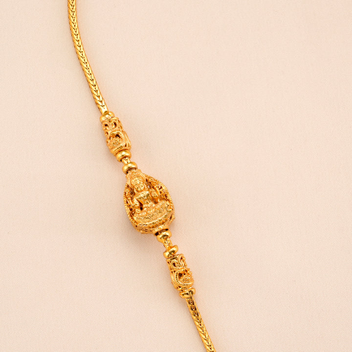 Nagas Silver Oval Lakshmi Mugappu Chain