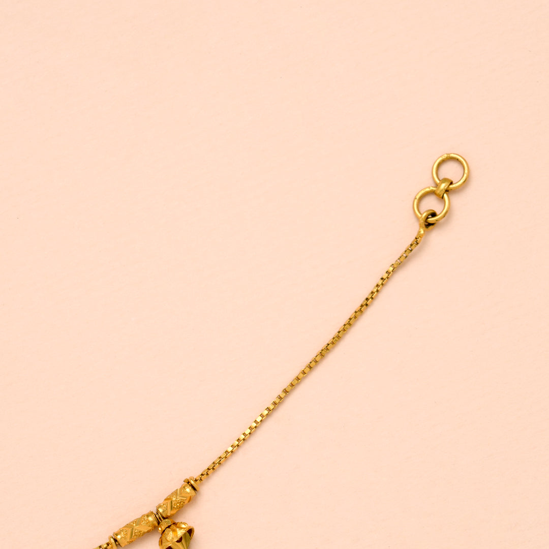 Sleek Single Ball Design Gold Bracelet for Women