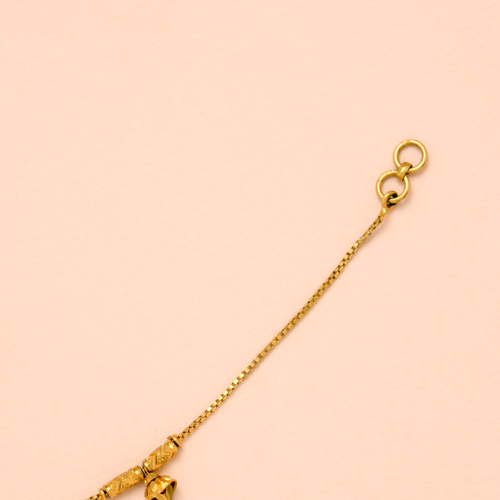 Sleek Single Ball Design Gold Bracelet for Women
