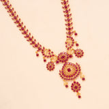 Ruby Floral Chand Pendant Necklace Set
