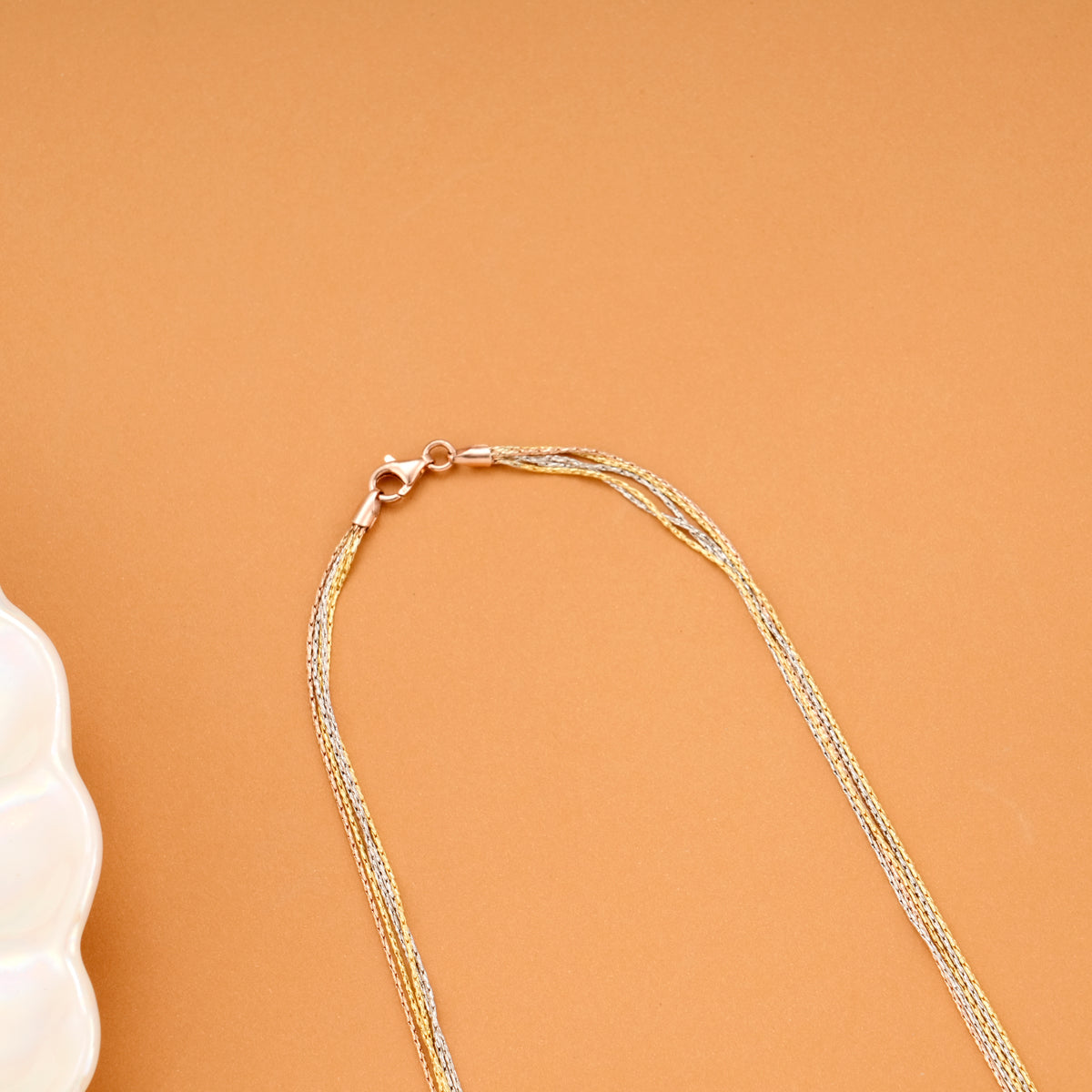 Multi Strand Triple Tone Silver Chain