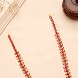 Ruby Floral Chand Pendant Necklace Set