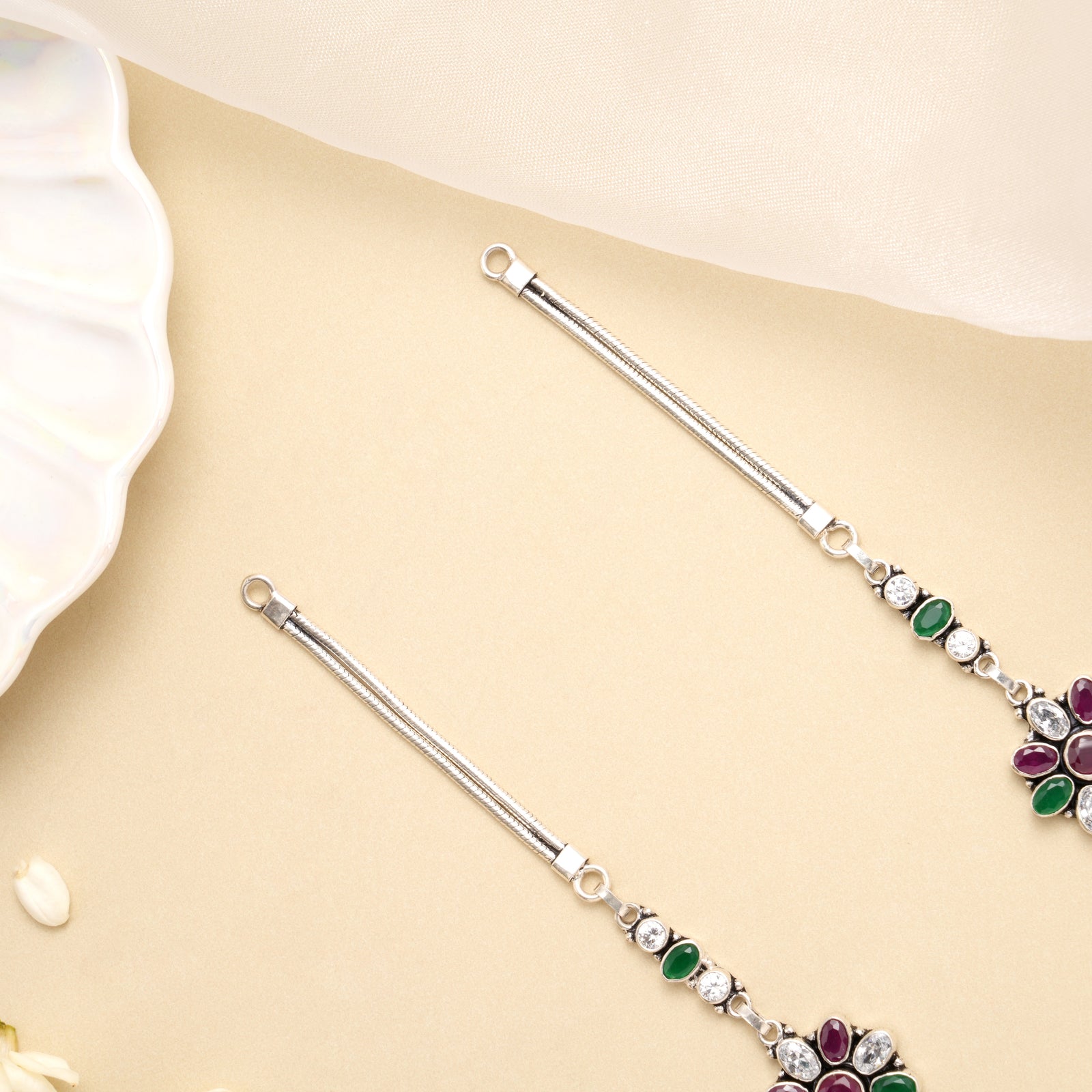 Silver Cute Blossom Charm Antique Anklet