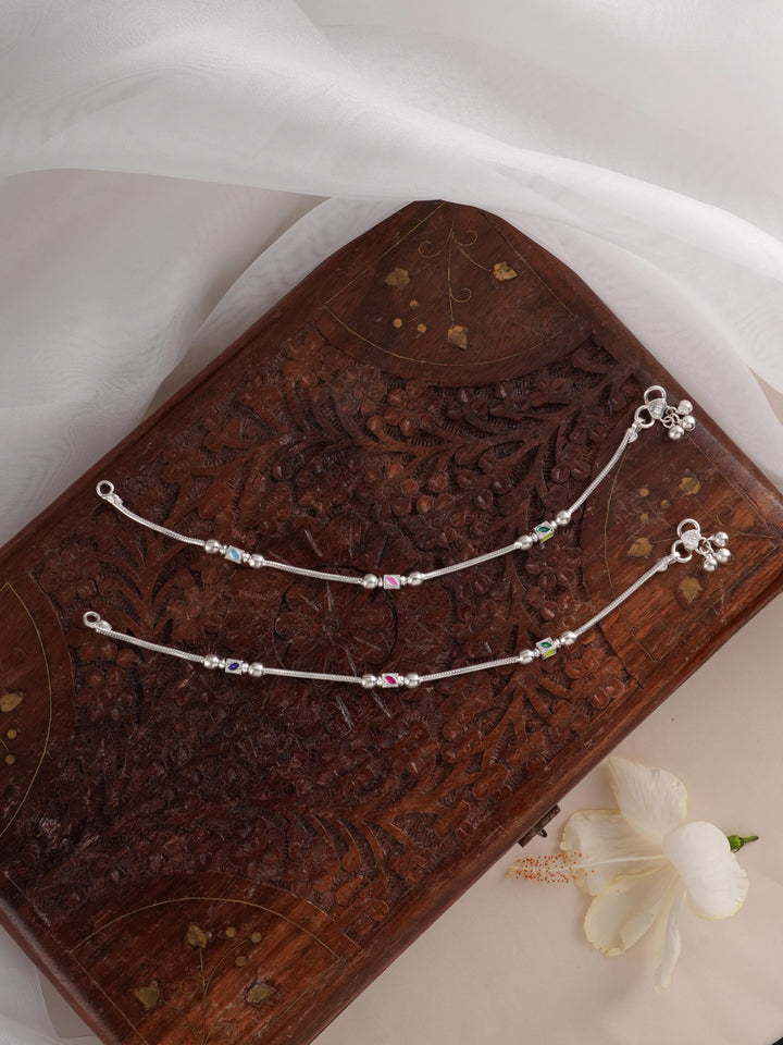 Bombay Ball Silver Anklet