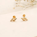 Minimalist Bird Casting Golden Stud