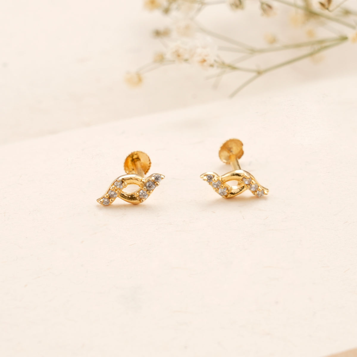 Minimalist Bird Casting Golden Stud