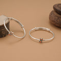 Cute Cat Silver Baby Bangle